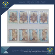 Custom Hot Stamping Post Stamps Sticker with Secutiry Thread Inlaid